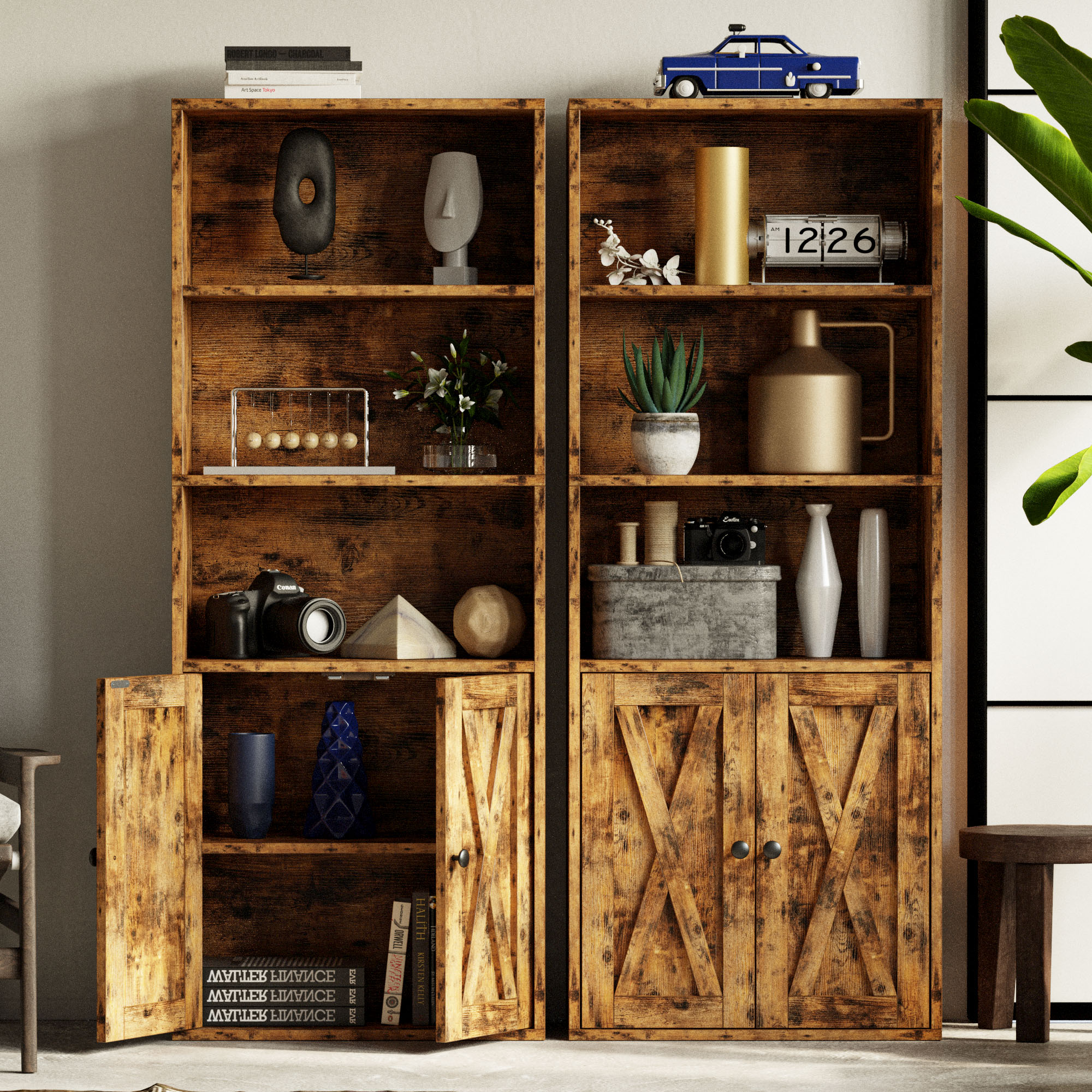 Amazon.com: IRONCK Industrial Bookshelves and Bookcases with Doors